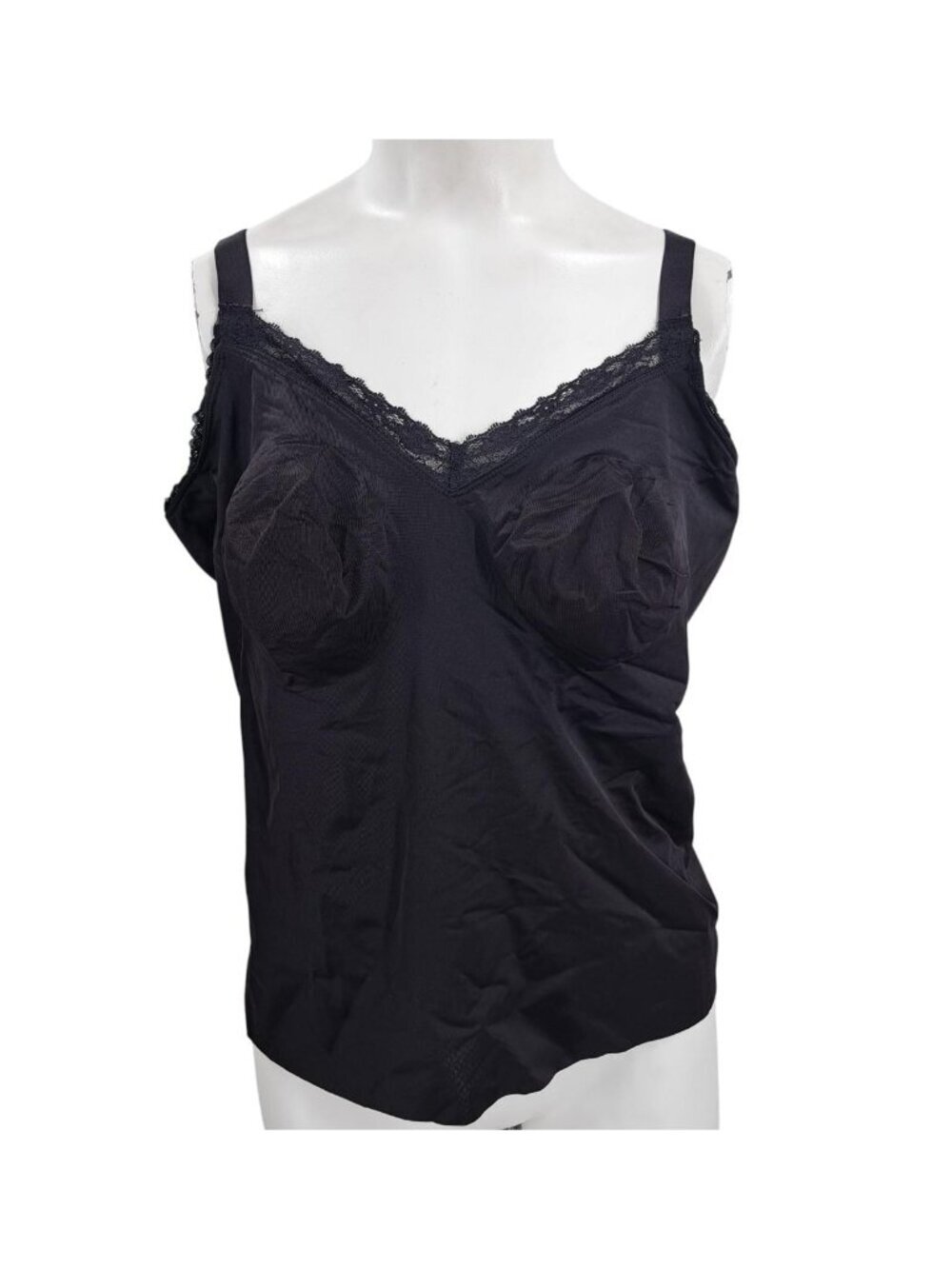 Ruby Ribbon Heritage Lace Camisole Tank Top Size 44 Shaping Black Shapewear Bra